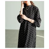クラシカルムード漂うドット柄パフスリーブフレアワンピース レディース ファッション | Sawa a la mode | 詳細画像4 