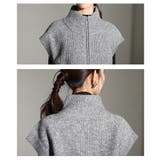 立体シルエットが美しいダブルジップハイネックニットベスト レディース トップス | Sawa a la mode | 詳細画像5 