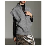 立体シルエットが美しいダブルジップハイネックニットベスト レディース トップス | Sawa a la mode | 詳細画像9 