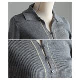 知的な大人ムード漂う配色ラインリブニットポロカーディガン レディース ファッショ… | Sawa a la mode | 詳細画像23 