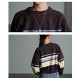 リズミカルに描かれたマルチボーダー起毛ニットセーター レディース ファッション | Sawa a la mode | 詳細画像5 