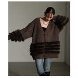 大人リュクスなジャガード×ファーボーダーニットカーディガン レディース ファッシ… | Sawa a la mode | 詳細画像8 