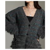 大人リュクスなジャガード×ファーボーダーニットカーディガン レディース ファッシ… | Sawa a la mode | 詳細画像16 