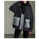 周りと差を付ける異素材デニム×リブニットカーディガン レディース ファッション | Sawa a la mode | 詳細画像2 