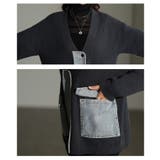 周りと差を付ける異素材デニム×リブニットカーディガン レディース ファッション | Sawa a la mode | 詳細画像5 