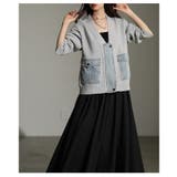 周りと差を付ける異素材デニム×リブニットカーディガン レディース ファッション | Sawa a la mode | 詳細画像21 