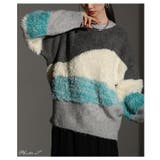 毛足の揺れまで可愛い波ボーダーシャギーニットトップス レディース ファッション | Sawa a la mode | 詳細画像2 