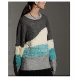 毛足の揺れまで可愛い波ボーダーシャギーニットトップス レディース ファッション | Sawa a la mode | 詳細画像4 