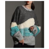 毛足の揺れまで可愛い波ボーダーシャギーニットトップス レディース ファッション | Sawa a la mode | 詳細画像7 