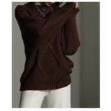 ざっくり編みの表情が魅力なフロントダイヤ柄ローゲージニットトップス レディース | Sawa a la mode | 詳細画像19 