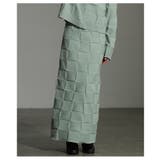 惹き込まれる陰影纏うエンボスチェックニットスカート レディース ファッション | Sawa a la mode | 詳細画像9 