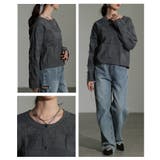 スタイルが研ぎ澄まされるエンボスチェックニットカーディガン レディース | Sawa a la mode | 詳細画像18 