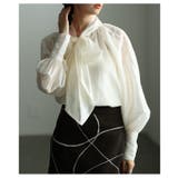 空気を纏う軽やかなリボンタイボリューム袖シアーブラウス レディース ファッション | Sawa a la mode | 詳細画像9 