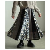 ドラマが生まれるパッチワーク風シアーフレアスカート レディース ファッション | Sawa a la mode | 詳細画像18 