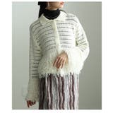 洗練されたスタイルを生み出すメッシュフリンジニットカーディガン レディース ファ… | Sawa a la mode | 詳細画像22 