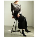 異素材で魅せるスエード×スムースフェイクレザースカート レディース ボトムス | Sawa a la mode | 詳細画像16 