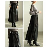 異素材で魅せるスエード×スムースフェイクレザースカート レディース ボトムス | Sawa a la mode | 詳細画像17 