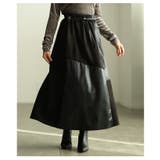 異素材で魅せるスエード×スムースフェイクレザースカート レディース ボトムス | Sawa a la mode | 詳細画像18 