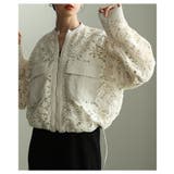甘さを削ぎ落した裾ドロストジップアップレースブルゾン レディース ファッション | Sawa a la mode | 詳細画像12 