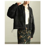 甘さを削ぎ落した裾ドロストジップアップレースブルゾン レディース ファッション | Sawa a la mode | 詳細画像14 