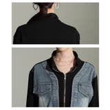 一枚で完成するデニムドッキングスウェットワンピース レディース ファッション | Sawa a la mode | 詳細画像5 