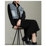 一枚で完成するデニムドッキングスウェットワンピース レディース ファッション | Sawa a la mode | 詳細画像7 