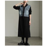 一枚で完成するデニムドッキングスウェットワンピース レディース ファッション | Sawa a la mode | 詳細画像22 