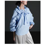 甘すぎない大人のフリルカラーストライプブラウス レディース トップス | Sawa a la mode | 詳細画像16 