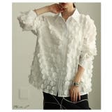 ひらりと揺れる立体ハニカムシアーシャツ レディース ファッション | Sawa a la mode | 詳細画像2