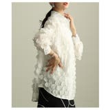 ひらりと揺れる立体ハニカムシアーシャツ レディース ファッション | Sawa a la mode | 詳細画像4