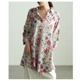 レトロに咲く大人のフラワーコットンチュニック レディース トップス | Sawa a la mode | 詳細画像4 