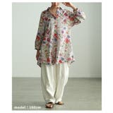 レトロに咲く大人のフラワーコットンチュニック レディース トップス | Sawa a la mode | 詳細画像7 