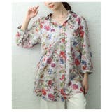 レトロに咲く大人のフラワーコットンチュニック レディース トップス | Sawa a la mode | 詳細画像8 