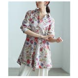 レトロに咲く大人のフラワーコットンチュニック レディース トップス | Sawa a la mode | 詳細画像14 