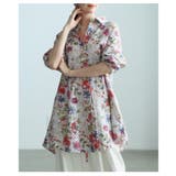 レトロに咲く大人のフラワーコットンチュニック レディース トップス | Sawa a la mode | 詳細画像18 