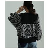 リズムを重ねる切替ストライプ異素材カーディガン レディース ファッション | Sawa a la mode | 詳細画像18