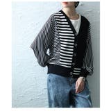 リズムを重ねる切替ストライプ異素材カーディガン レディース ファッション | Sawa a la mode | 詳細画像22
