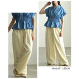 自然な奥行き生まれるメニータックハイウエストワイドパンツ レディース ファッショ… | Sawa a la mode | 詳細画像8 