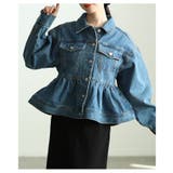 シルエットで魅せるペプラムフレアデニムジャケット レディース ファッション | Sawa a la mode | 詳細画像4