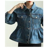シルエットで魅せるペプラムフレアデニムジャケット レディース ファッション | Sawa a la mode | 詳細画像8
