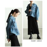 シルエットで魅せるペプラムフレアデニムジャケット レディース ファッション | Sawa a la mode | 詳細画像10