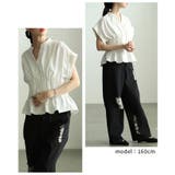 甘くなり過ぎないンタックペプラムダンガリーブラウス レディース ファッション | Sawa a la mode | 詳細画像8