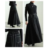 華やかに揺れるコットンデニムフレアゴアスカート レディース ファッション | Sawa a la mode | 詳細画像18 