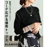 女性らしさ宿る配色スリーブメロウパイピングカットソー レディース ファッション | Sawa a la mode | 詳細画像1