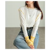 女性らしさ宿る配色スリーブメロウパイピングカットソー レディース ファッション | Sawa a la mode | 詳細画像16