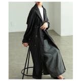 スパイス加えたレザードッキングストライプ柄トレンチコート レディース ファッショ… | Sawa a la mode | 詳細画像14