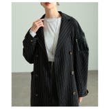 スパイス加えたレザードッキングストライプ柄トレンチコート レディース ファッショ… | Sawa a la mode | 詳細画像16