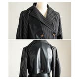 スパイス加えたレザードッキングストライプ柄トレンチコート レディース ファッショ… | Sawa a la mode | 詳細画像23