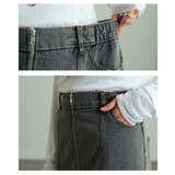 ヴィンテージ感漂うウォッシュ加工ラップデニムナロースカート レディース ファッシ… | Sawa a la mode | 詳細画像5 