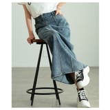 ヴィンテージ感漂うウォッシュ加工ラップデニムナロースカート レディース ファッシ… | Sawa a la mode | 詳細画像14 